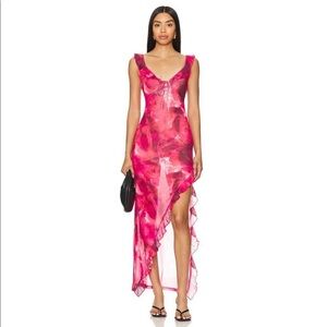More to come Jamie sheer maxi dress multi-pink - S